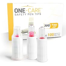 ONE-CARE Safety Pen Tips,Compatible with Most Pen System 30G x 8mm 100/bx