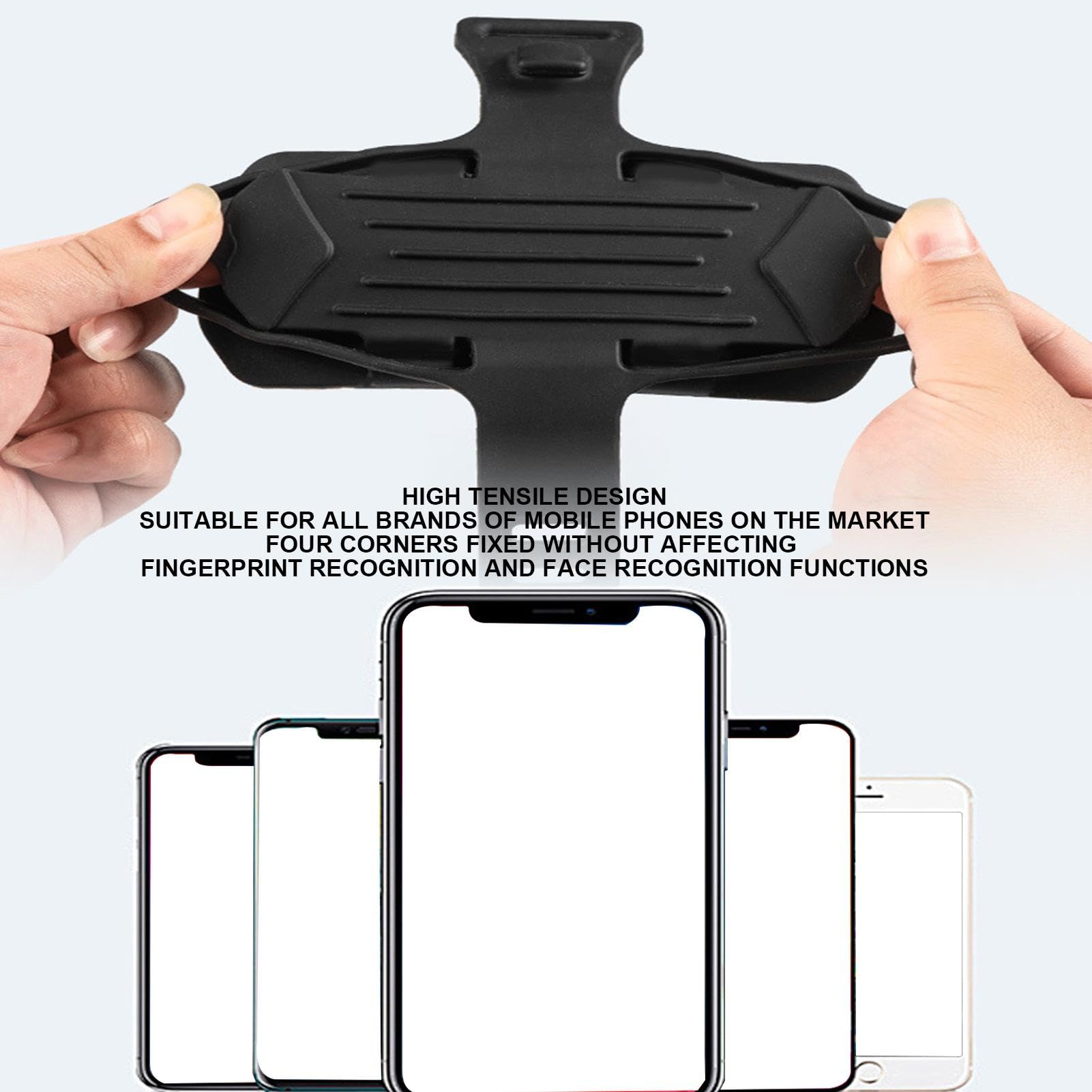 Generico Monte del telefono in silicone per ciclismo, supporto per telefono in bicicletta | Porta del telefono in silicone anti-slip - Supporto per smartphone nero, per ciclismo per Power Bank