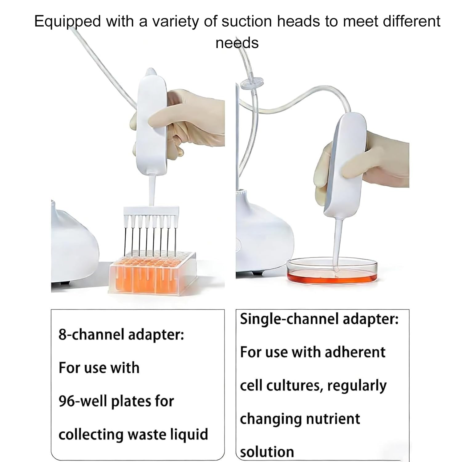 Aspiratore sottovuoto da laboratorio, 1 litro, 8 velocità regolabile, base antiscivolo, ultra silenzioso per un uso efficiente in laboratorio, ideale per la gestione dei rifiuti liquidi