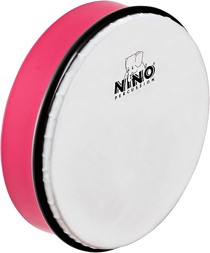 Meinl NINO45SP - Tambor de mano de 8 pulgadas con batidor de madera, color rosa fresa, no fabricado en China, plástico ABS y cabezales sintéticos,