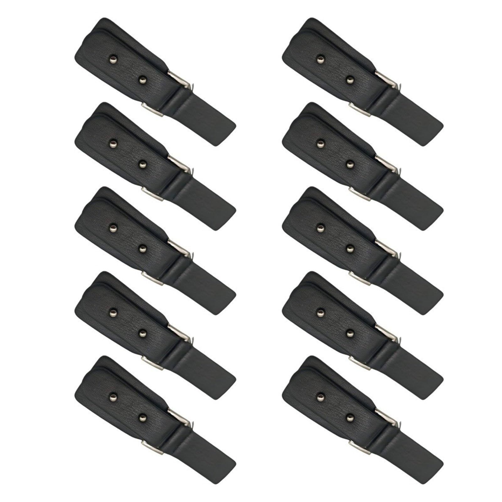 Buxuaaaa Black Of 10 Sew On Leather Toggles Closures Button Metal Buckle Clip For Coat Jackets Knitwear Windbreaker Sewing Craft Coat Button Replacement
