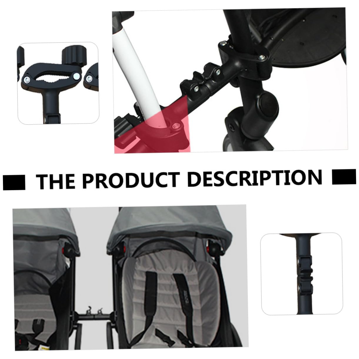 minkissy Conector Ajustable para Cochecitos Gemelos Conectores Desmontables para Carritos Idénticos Accesorio Duradero de Hierro y Plástico para y Cuidadores