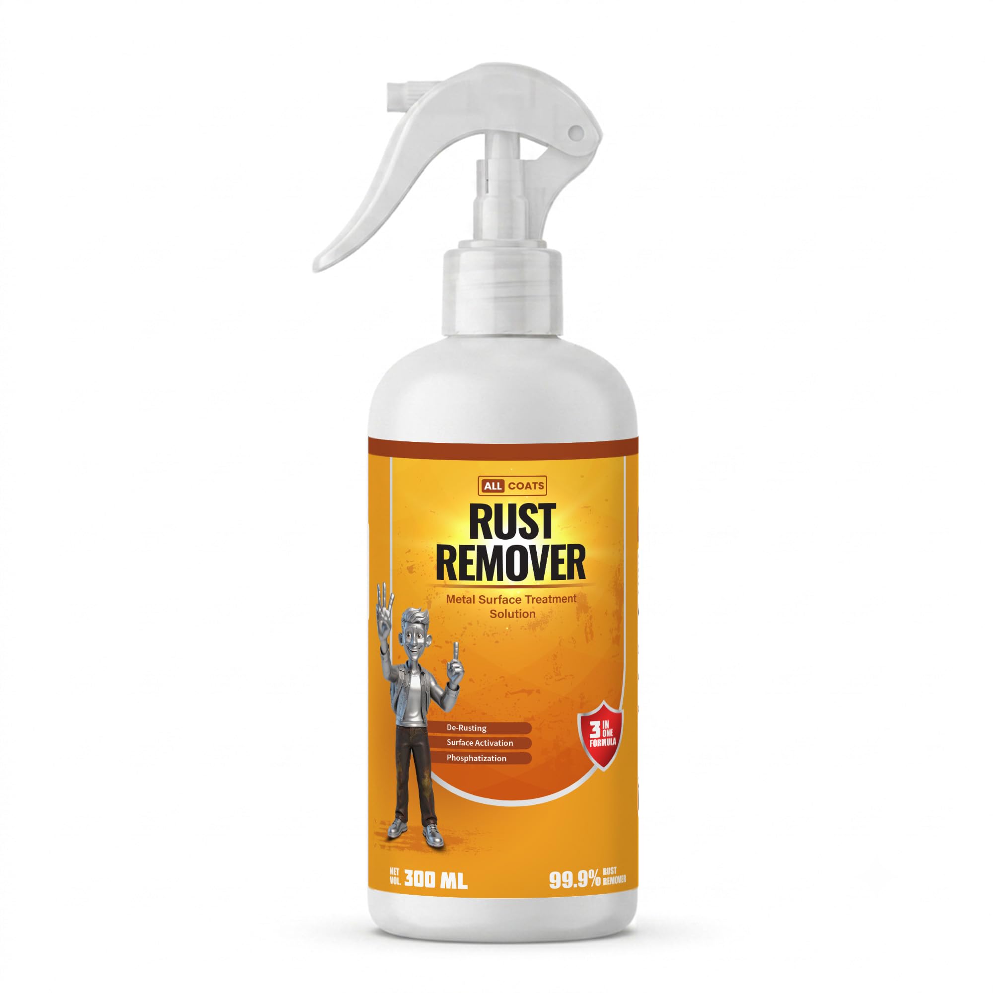 rust remover 300ml – de-rusting & phosphating formula | removes heavy rust, activates surface & prepares metal for painting | for home improvement & auto maintenance