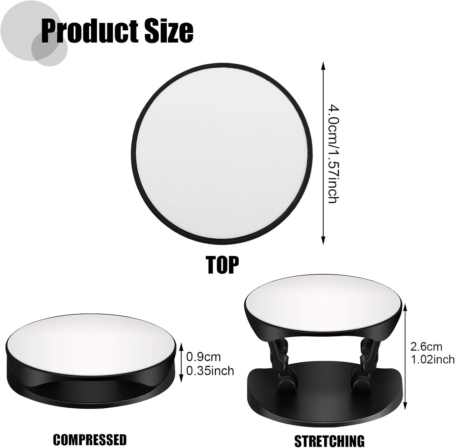 20 Pieces Blank Sublimation Phone Holders Collapsible Phone Stands Adhesive Finger Holders Phone Brackets with Double Sided Tape Thermal Transfer Sheet (Black and White) : Office Products