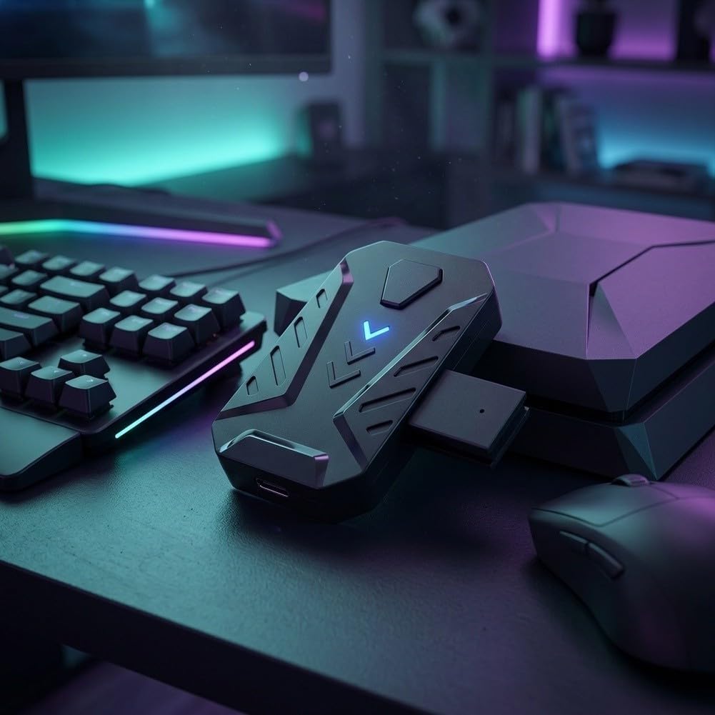 Adapter klawiatury i myszy do PS5, 1000 Hz niskie opóźnienie 2,4 G