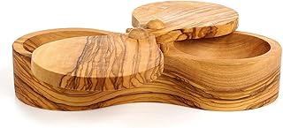 For Berard France Olive Wood Double For SALT Keeper/Spice Cellar