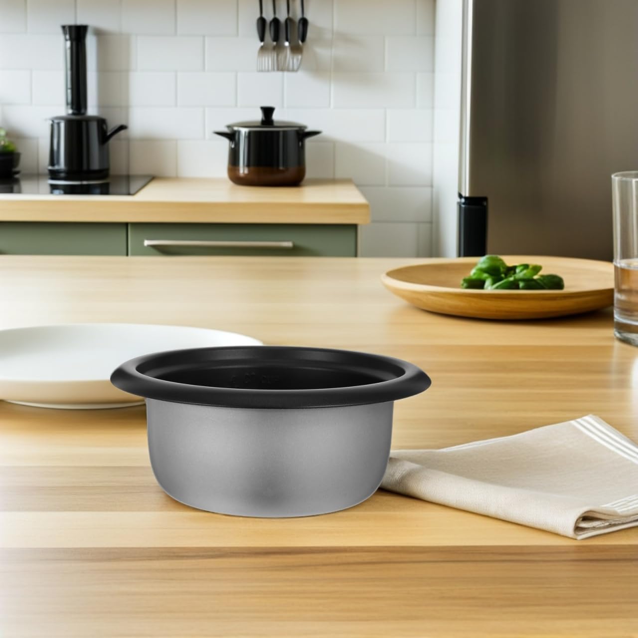 Unomor 1.5L Rice Cooker Inner Pot Replacement Non-Stick Aluminum Alloy Cooking Bowl for Even Heating Rice Soup Cake Maker 8.27 Inches