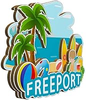 Vista 2 de Freeport - Imán para nevera con imán de madera en 3D, monumentos de viaje, coleccionables, recuerdos, decoración hecha a mano -2268