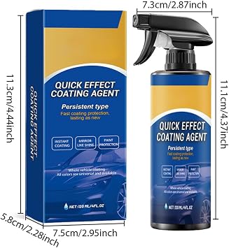 Quick Effect Coating Agent for Cars,2025 Advanced Quick-Acting Coating Agent Spray,Efficient Ceramic Coating Spray-Scratch Repair,Protection & Shine,Repairs Scratches and Wear Quickly (120ML, 5PCS)