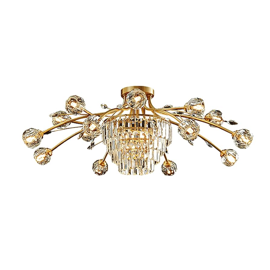Amazon.com: Vintage Crystal Sputnik Chandelier,Semi Flush