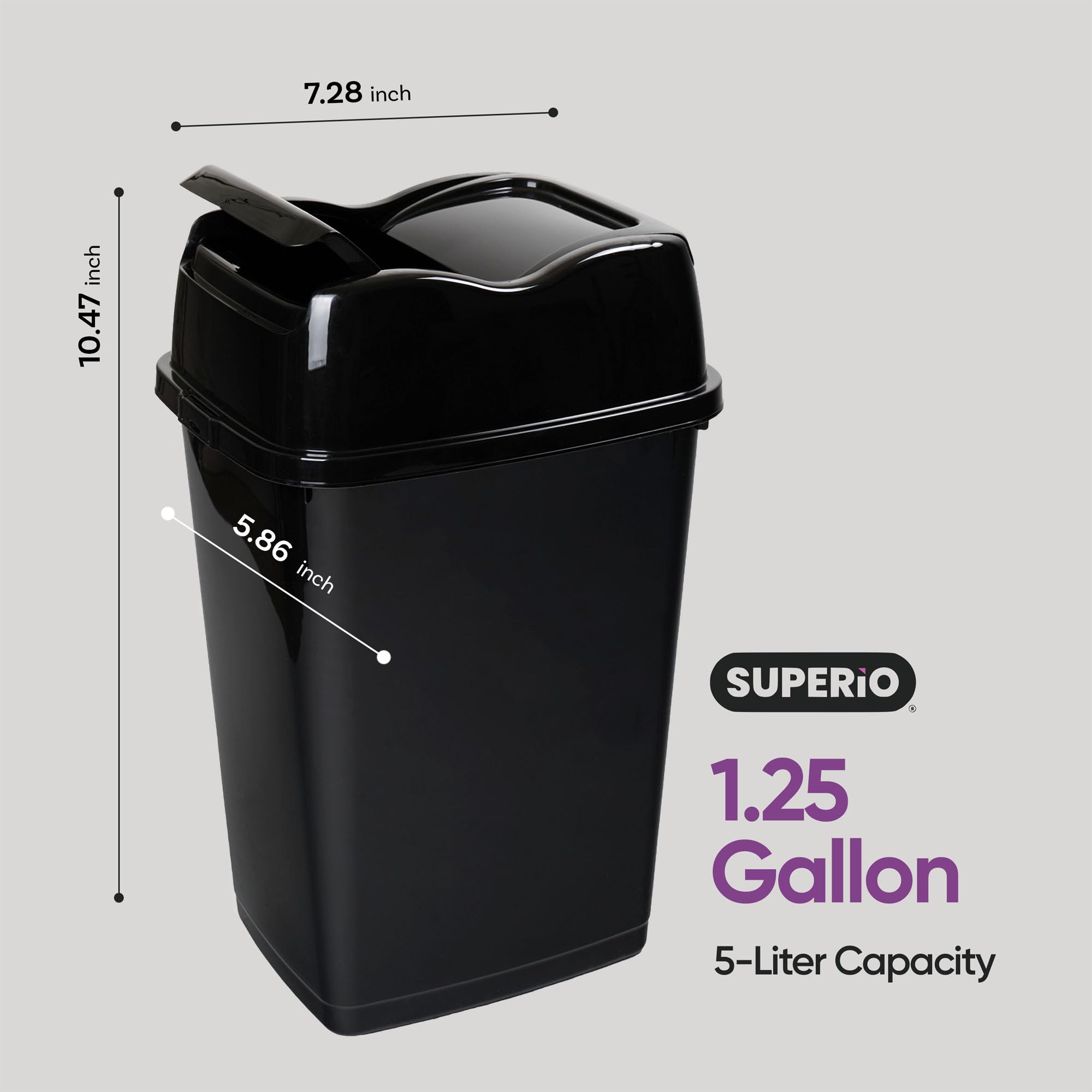 Amazon.com: Garbage Can with Swing Top-Split Lid | Small Trash Can