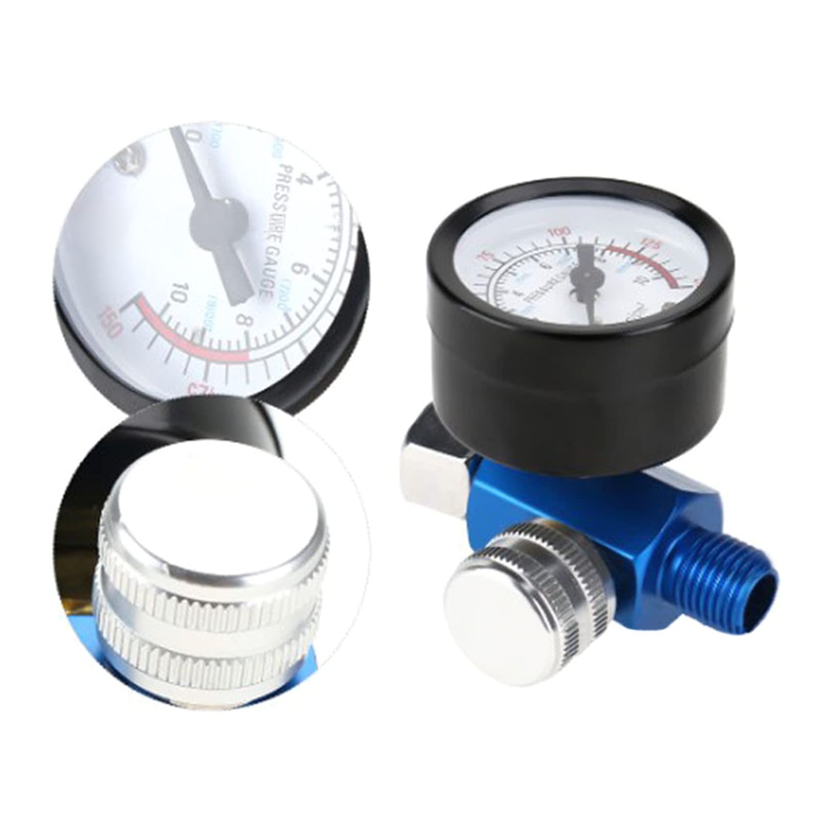 kobeIeen Air Pressure Regulator 1/4in 0-150PSI Paint Air Pressure Regulator Pressure Gauge Pneumatic Tool Accessory