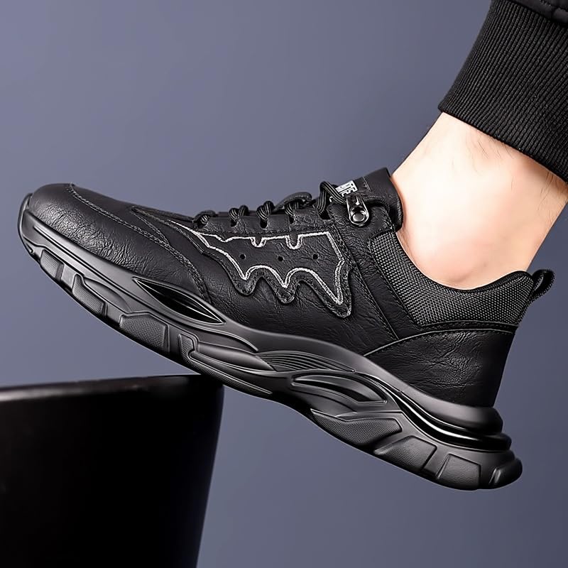 Transitional Men's Business-Casual Wingtip Sneakers with Leather Uppers and Responsive EVA Foam Midsole for City Exploration4