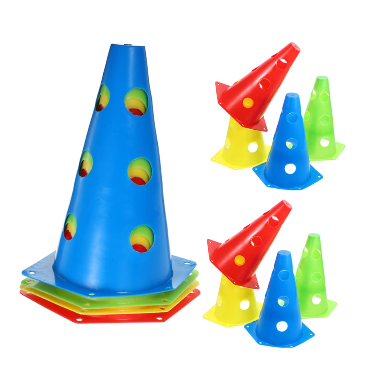 Toddmomy Set 12 Coni Allenamento Calcio in Plastica PE Alta Resistenza e Flessibilità per Migliorare Coordinazione Occhio-Mano in Allenamenti Sportivi