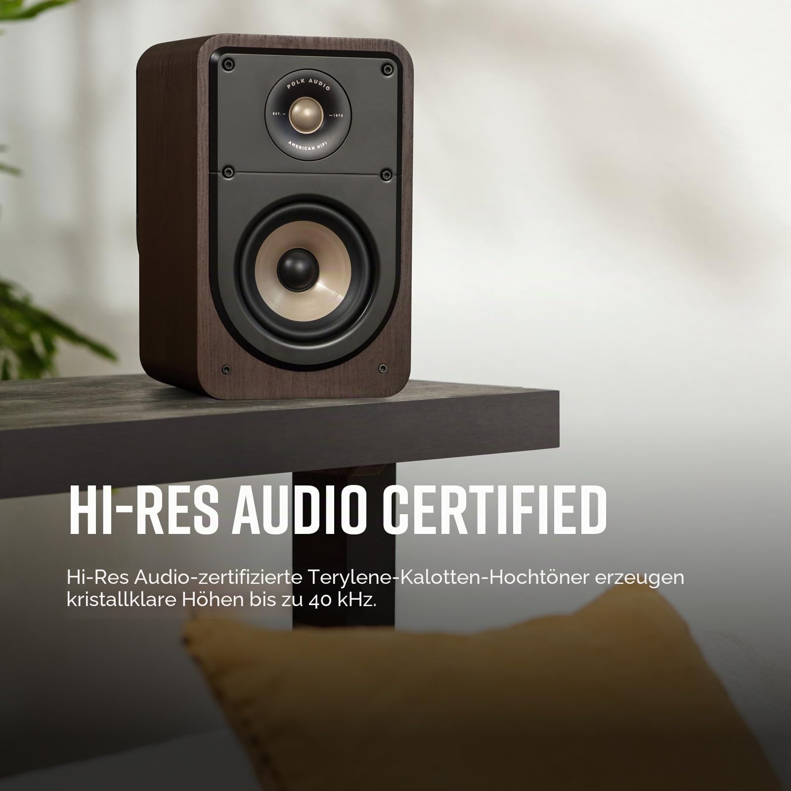 Polk Audio Signature Elite ES15 hochauflösende Regallautsprecher fürs Heimkino, Stereo Lautsprecher, Surround Boxen, HiFi Lautsprecher, Hi-Res zertifiziert, kompatibel mit Dolby Atmos und DTS:X (Paar)