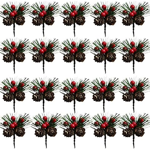 Acronde 20PCS Artificial Pine Picks for Christmas Decorations Cover