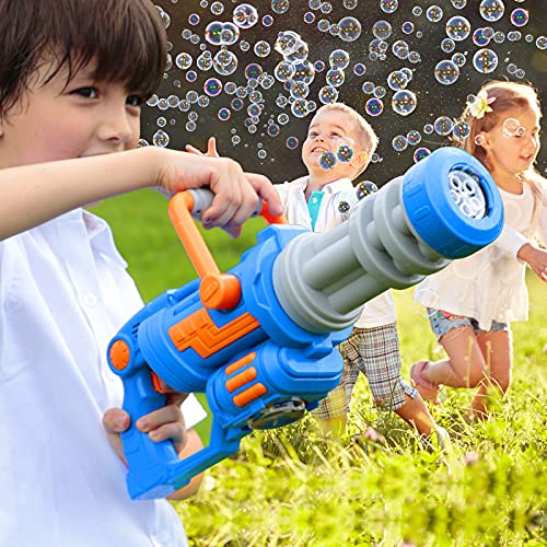 2021newest Gatling Bubble Machine Gun Kids Automatic 15 Hole Huge