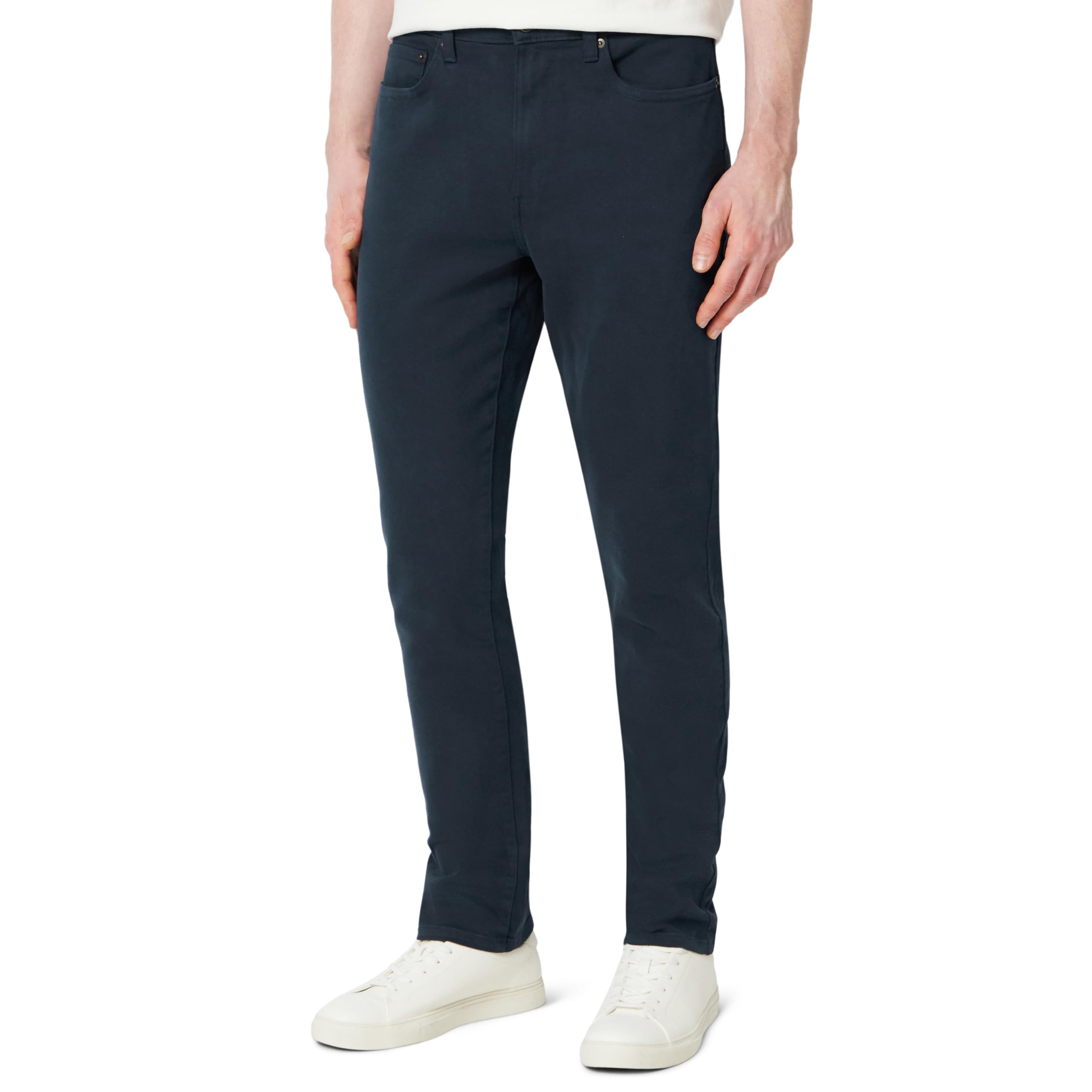 Amazon Essentials Men's Slim-Fit Garment Dyed Five Pocket Trouser, Navy, 34W / 34L