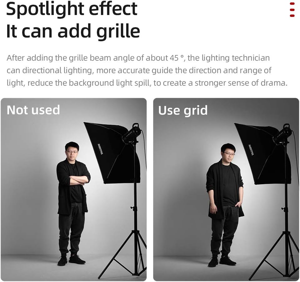 AMBITFUL FW60x90 60x90cm Wabengitter Bowens Softbox, mit Wabengitter + Tragetasche, für Bowens Mount Lampe (FW60x90/23''x 35'')