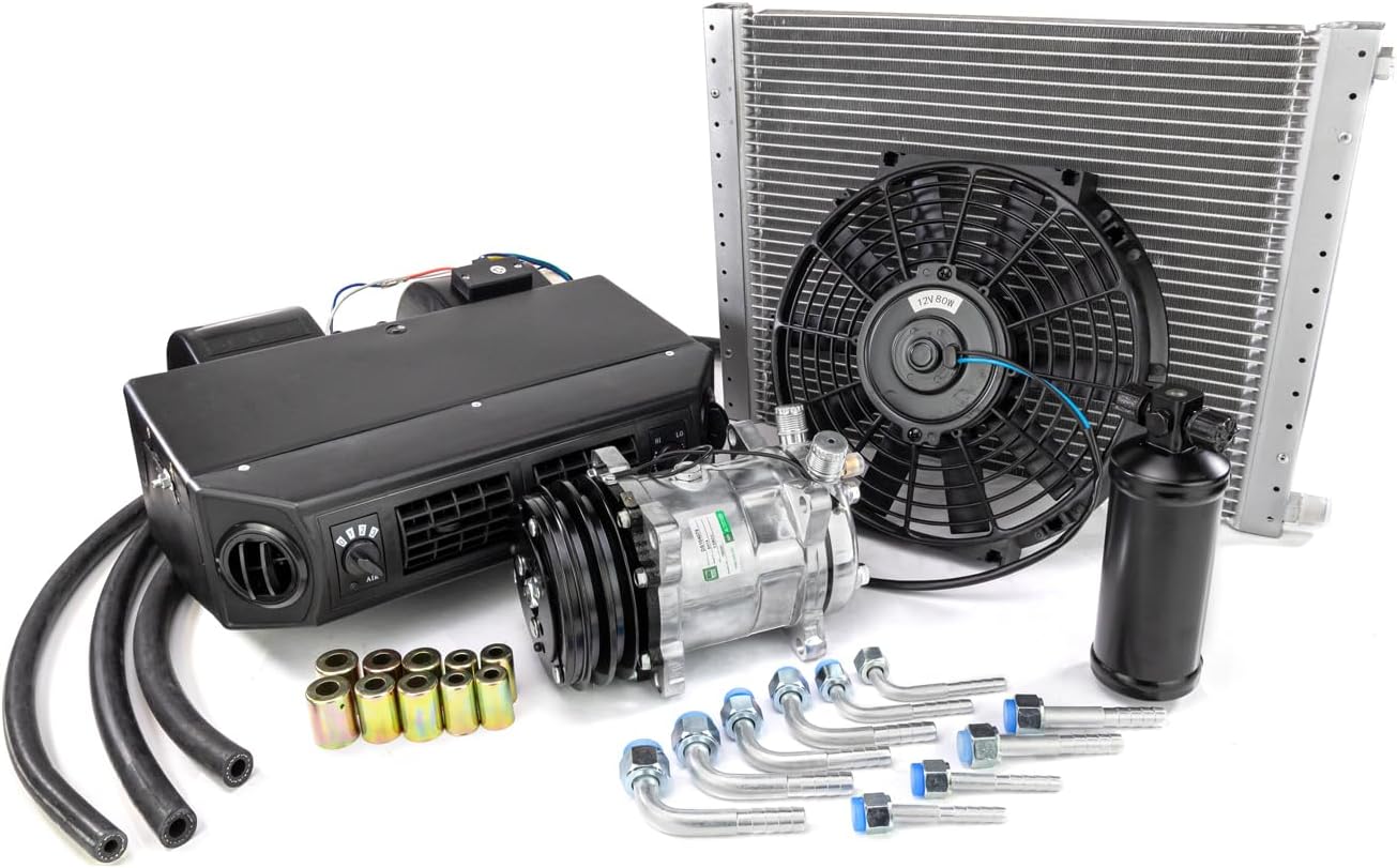 - New A/C universal kit underdash compressor complete air conditioner 12V