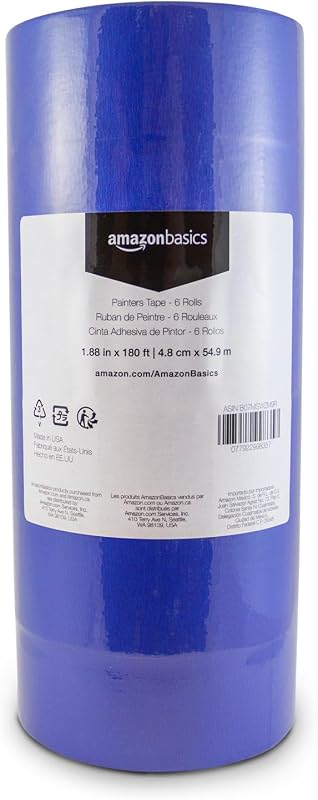Blue Painters Tape, Protects Surfaces, Removes Easily, No Residue, 1.88" x 60-Yard, 6 Rolls