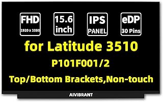 AIVIBRANT New Screen Replacement for Dell Latitude 3510 P101F001/2, FHD 1920x1080, IPS, Anti-Glare, LCD LED Display with 2 x Adhesive Strips