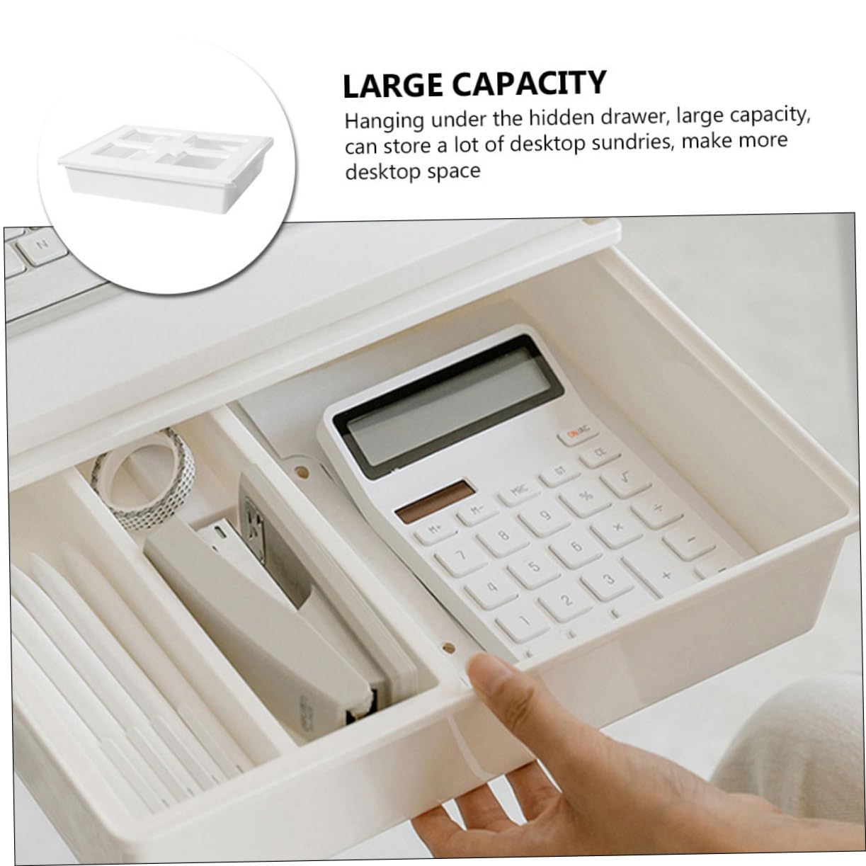 SHINEOFI Organizzatore del Cassetto in Plastica Resistente Scatola Porta Oggetti Salvaspazio per Articoli da Ufficio Cosmetici e Accessori Design Scorrevole per Casa e Ufficio