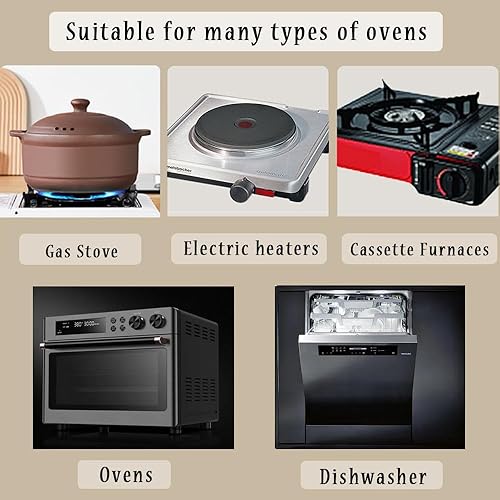 Miniatura 7 de Cazuela de terracota natural con tapas ollas de arcilla para cocinar, ollas de arroz de loza sin glasear (UpgradeT1-1QT)