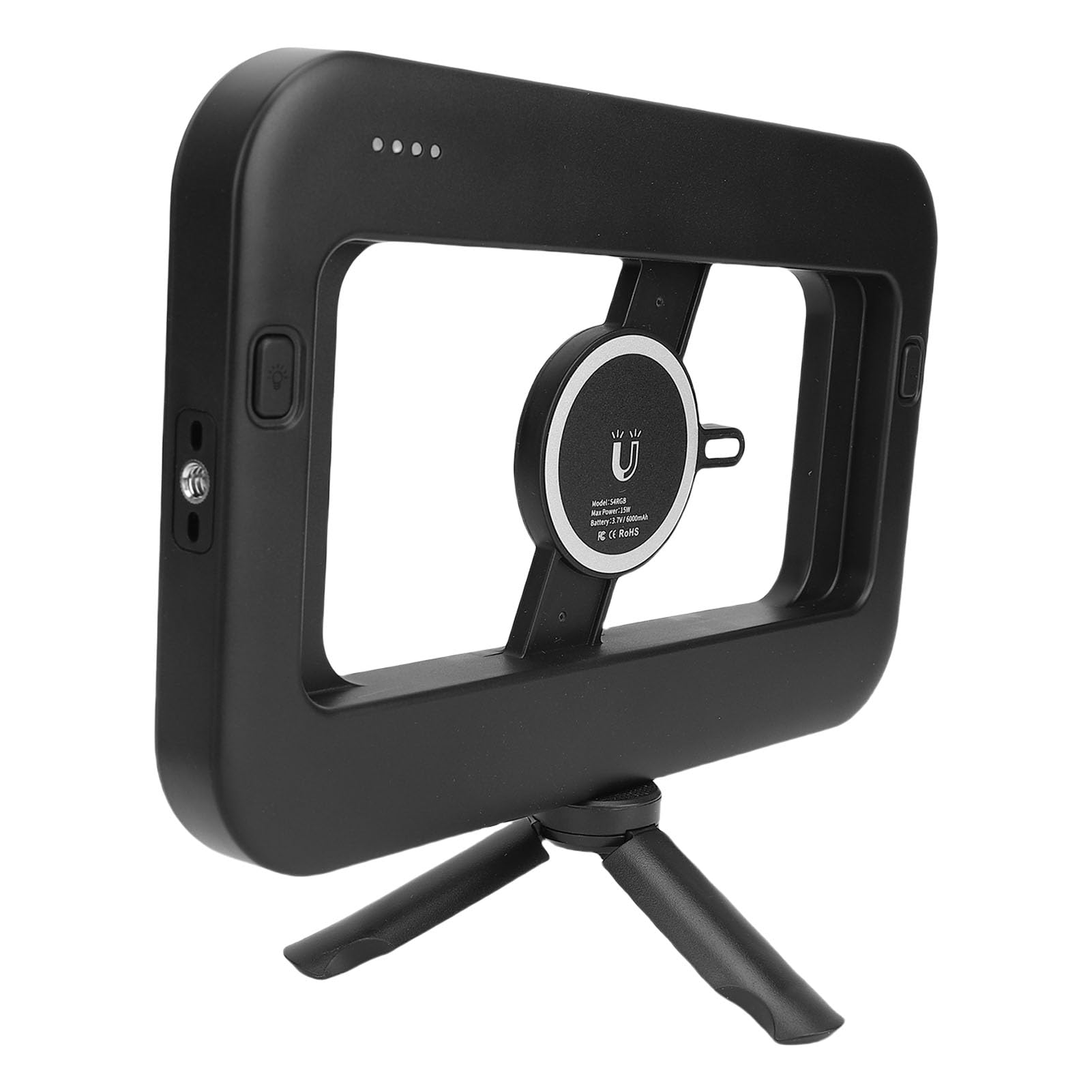 Equipo de Vídeo para Teléfono Inteligente con Luz, RGB 0-359° Amplio Rango de Color 2500-6500K Estabilizador Móvil de Luz LED Ajustable con Temperatura, con Batería de 6000 MAh