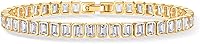 PAVOI 14K Gold Plated CZ Tennis Bracelet for Women - Bezel Set Round, Trillion, Pear, Heart Cubic Zirconia - Wedding Gift Jewelry