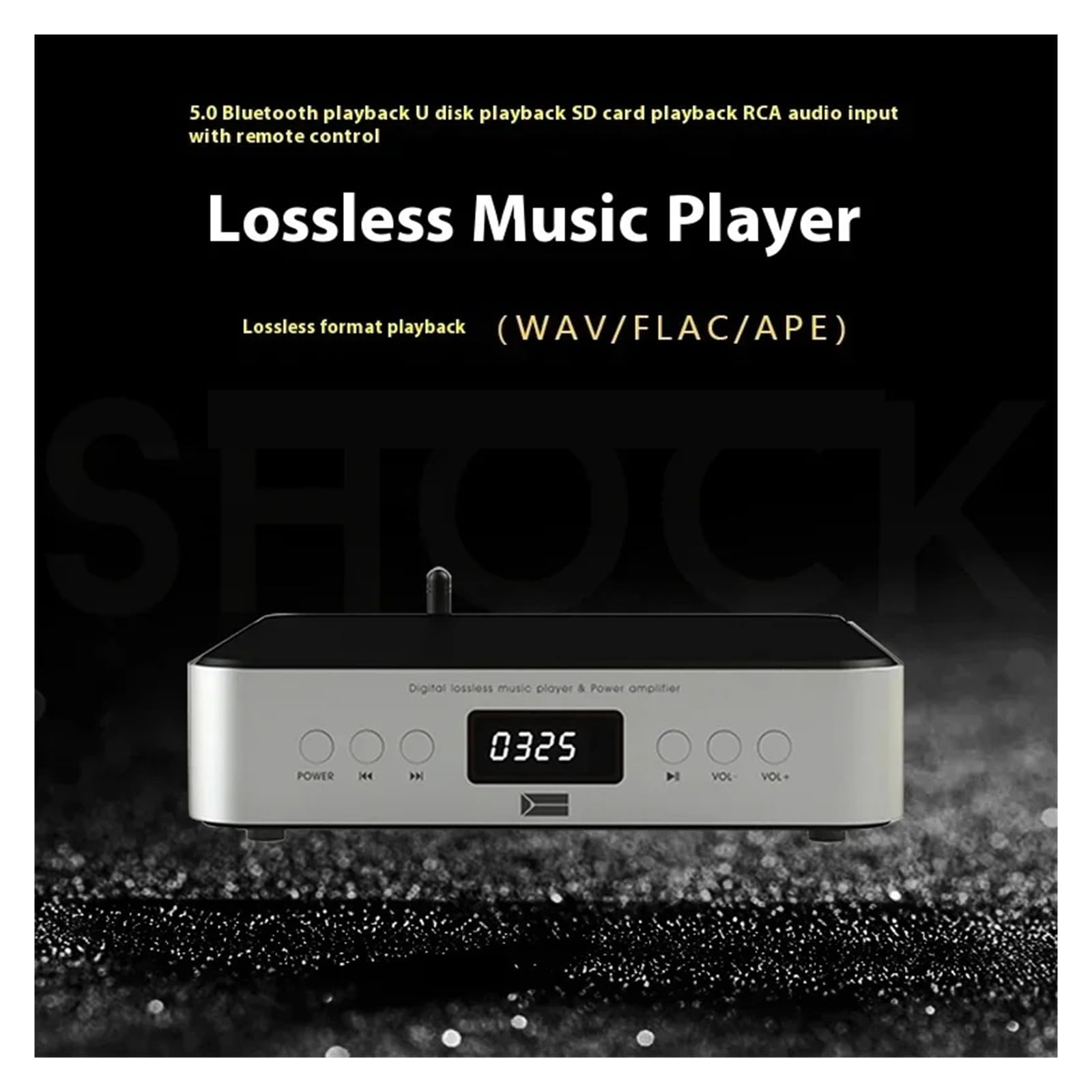 Amplificatore audio, Amplificatore digitale HIFI 80W*2 Potenza Bluetooth 5.0 Giradischi musicale Ingresso scheda SD USB per la casa, Karaoke