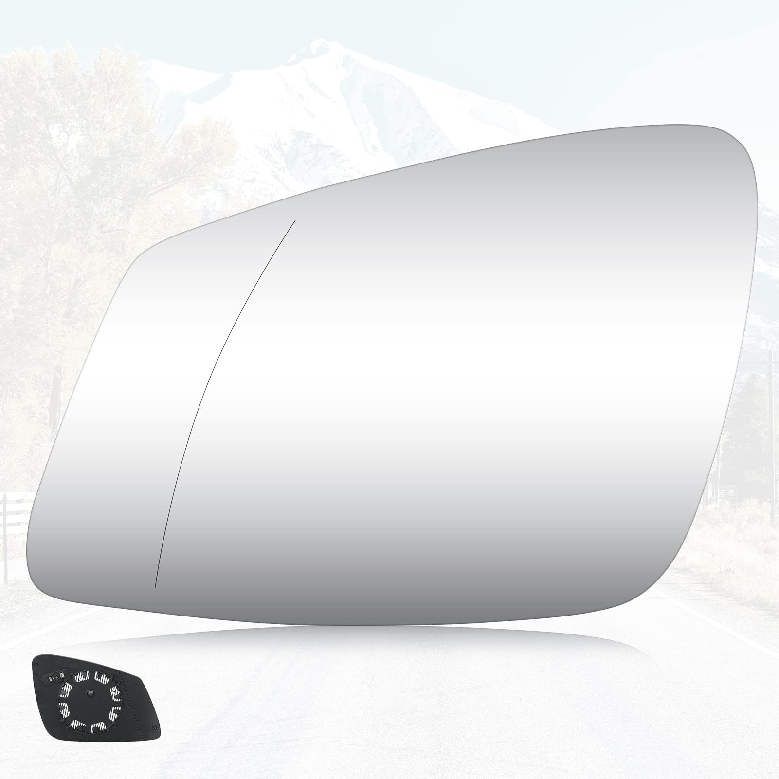 Youxmoto Driver Left Side Heated Mirror Glass Replacement, 2009-2019 Fit for BMW 228i 320i 328i 330i 335i 428i 430i 435i 440i 535i 640i i3 M2 M3 M4 M5 M6 X1 Side View Mirror Glass,Fit 51167285005