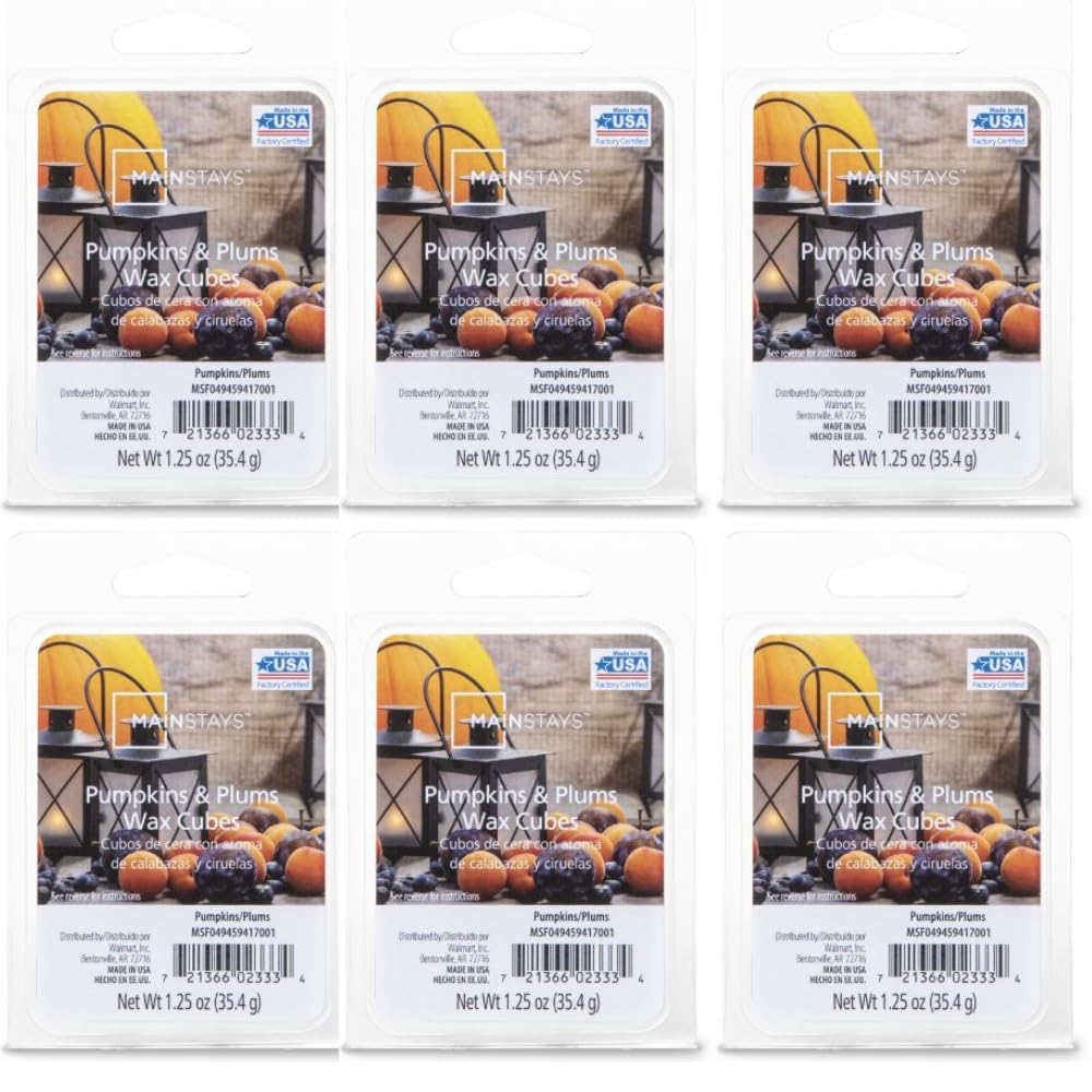 Wax Melts Scented Christmas Wax Melt Gift Set + Wax Melt Burner (Orange Pumpkin, 6 Pack)