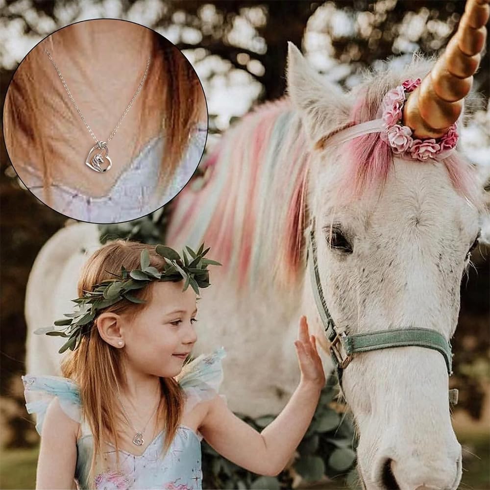 Regalo Niña 10 Años, Colgante De Unicornio, Regalos Niña 7, 8, 9, 10, 11, 12 Años, Collar Niñas Plata De Ley, Regalo Original Para Niñas, Navidad, Reyes