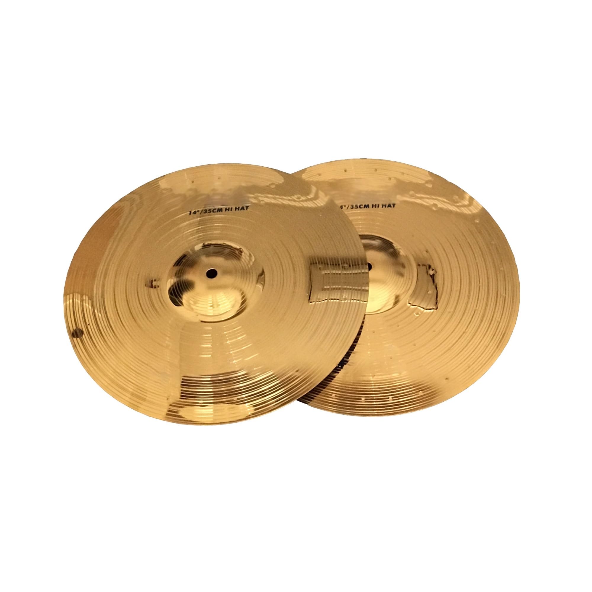 Cymbales en Alliage De Polissage Couleur Or Cymbale Hi-Hat 14 '' pour La Pratique des Étudiants Accessoires pour Instruments à Percussion