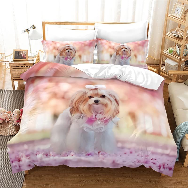 XYueww Parure De Lit 3 Pièces Housse De Couette 200X200 Cm Enfant 3D Motif Microfibre Animal