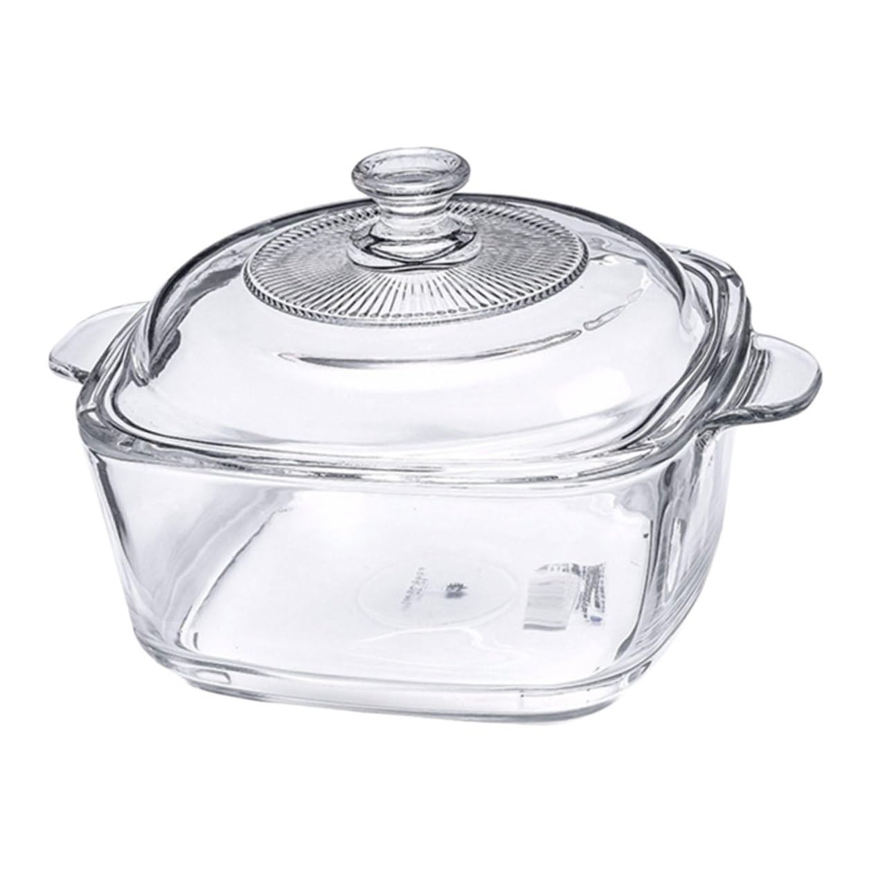 VICASKY Mikrowellengeeignete Suppenaufbewahrungsschüssel 1l Dickwandig mit Deckel Glasschüssel Hitzebeständig Rissfest Klarer Kristalldesign für Buffet und Tisch