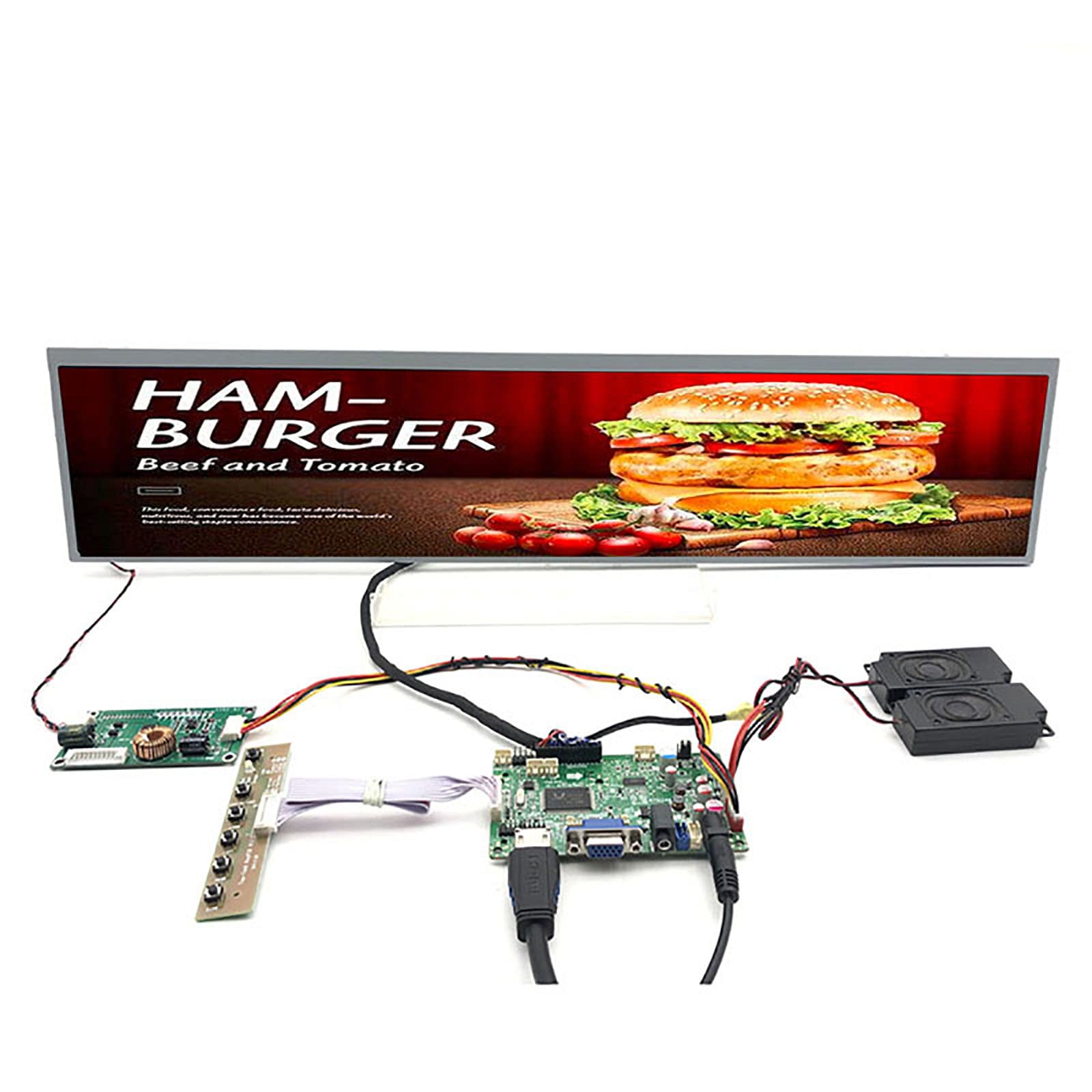 DV190FBM-NB0 Stretched Bar LCD DHL/UPS Shipping 19 inch 1920x360 HDMI-Compatible VGA Advertising Screen fit Arcade Cabinet