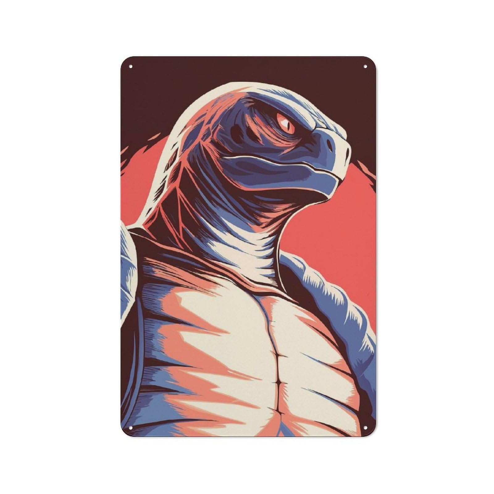 Junmoney Stylized Turtle Illustration Vintage Tin Sign 30X20cm With For Kitchen Or Home Bar, For Retro Home Interiors, For Cafés, Pubs And Restaurants