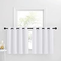 Vista 99 de NICETOWN - Cortinas opacas graduadas para ventanas pequeñas del baño, cortinas de privacidad de 30 pulgadas de largo para mini lavandería y cocina