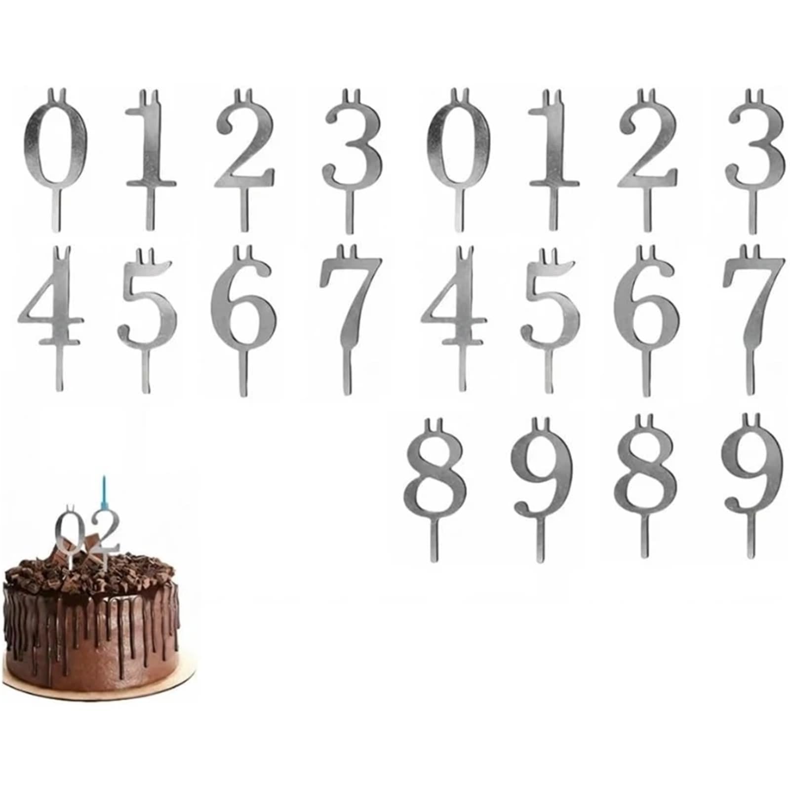 Reusable Number Birthday Candle Holder - Cake Topper for Celebrations(2sets)