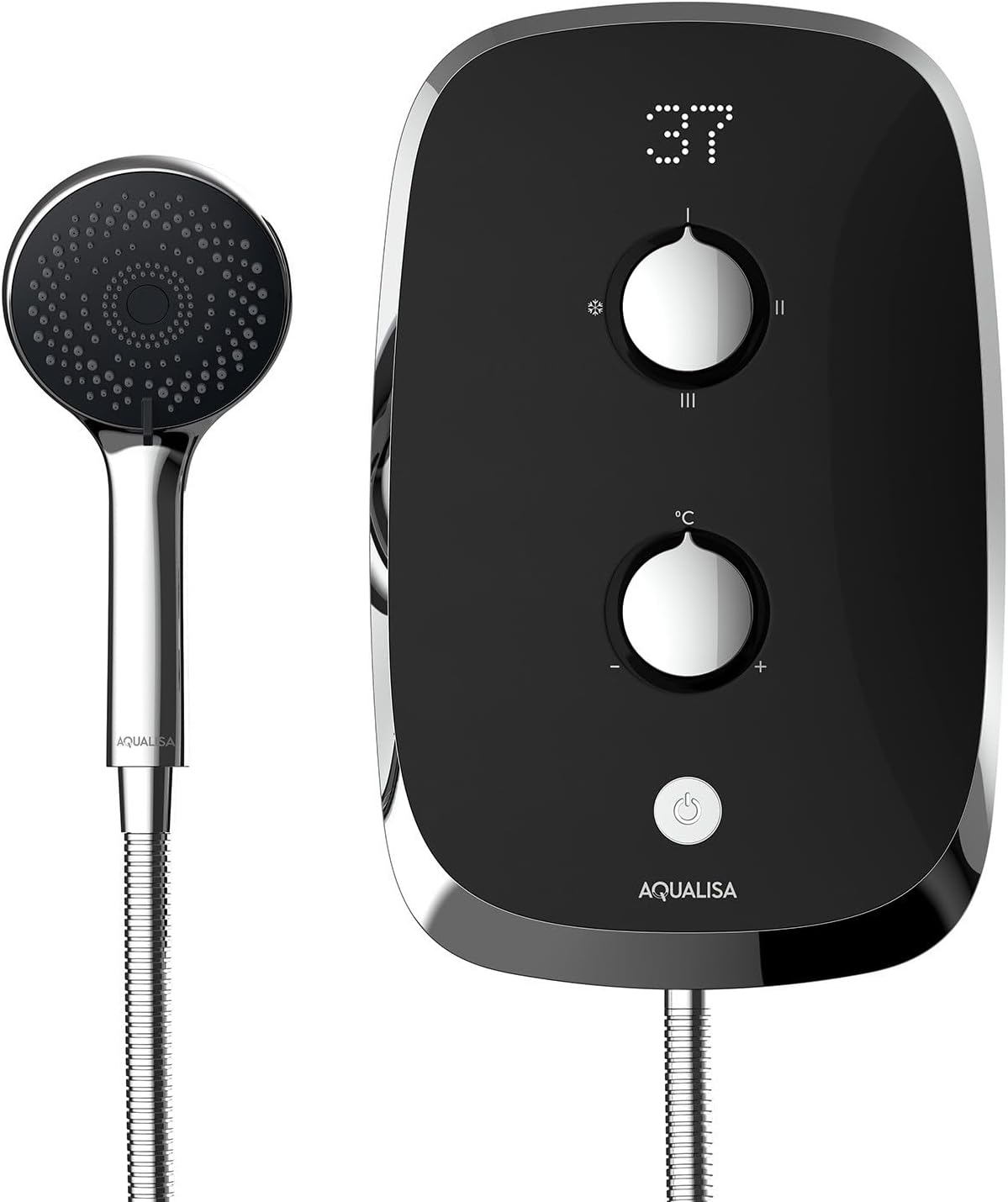 Aqualisa e-Motion Midnight Black Electric Shower Digital Display 3 Spray Patterns 9.5KW