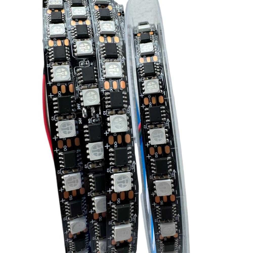 Nspmebtgw Emitting Color: Black Pcb Led Backlight Strip Dc24v Ws2811 Fw19243 Ic 5050 Rgb Dream Color Addressable 60Leds M 10Mm Wide Pcb P20 Ip65 Ip67 Ip68(Emitting Color: Black Pcb)