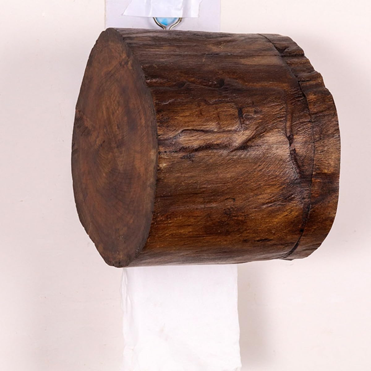OUNONA Porta Rotolo Igienico in Legno Massello Stile Semplice e Creativo Bordi Lisci, Contenitore Pratico a Forma di Albero per Bagno in Appartamento