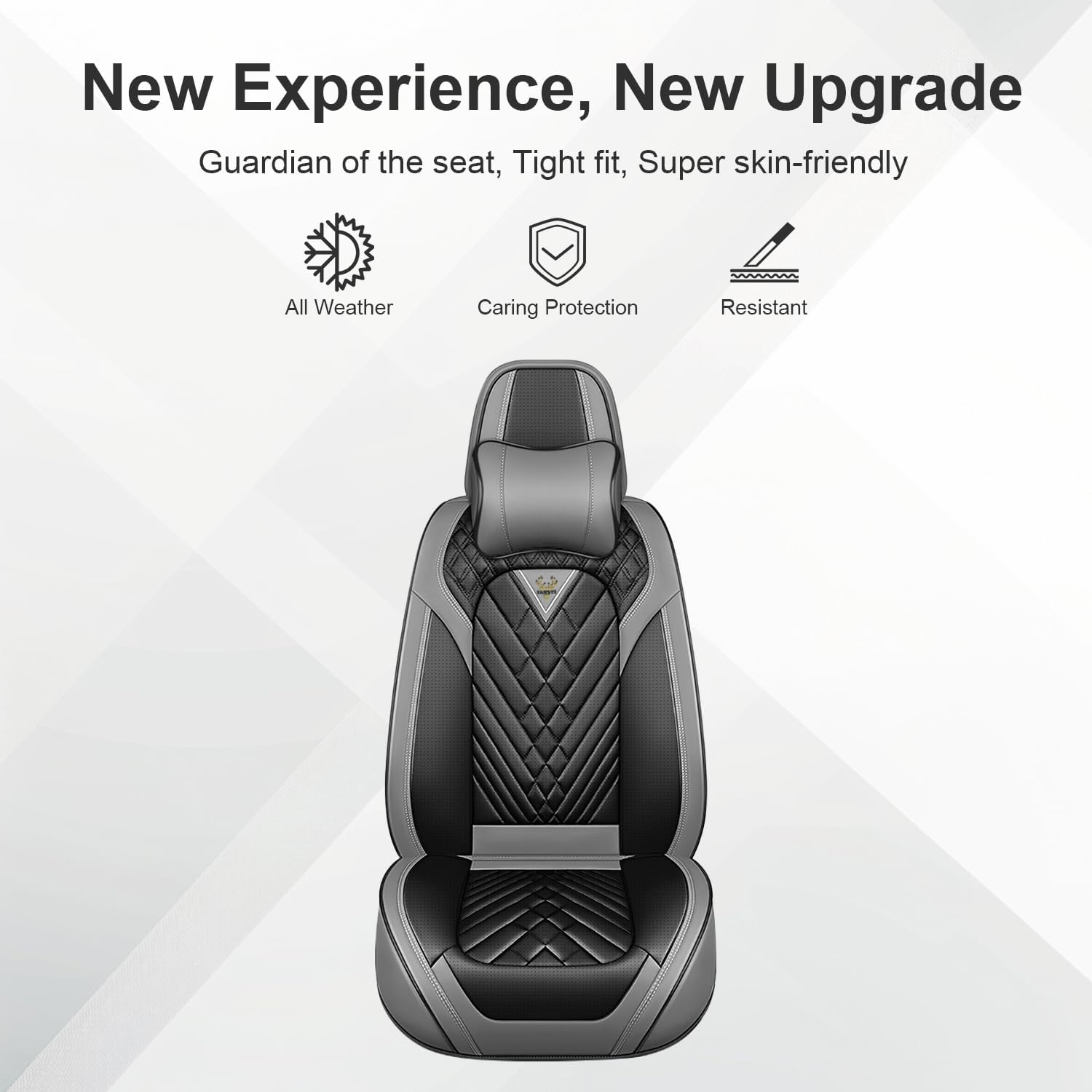 Seat Covers for Hyundai IONIQ 6 2023-2025, Waterproof & Full Coverage Car Seat Covers(Luxury 5 Seats, Gray Black)