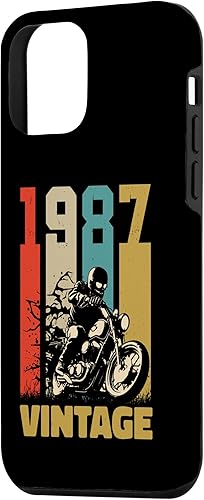 Miniatura 2 de iPhone 12 mini 36 year old gifts birthday, men's vintage 1987 Motard Moto Case