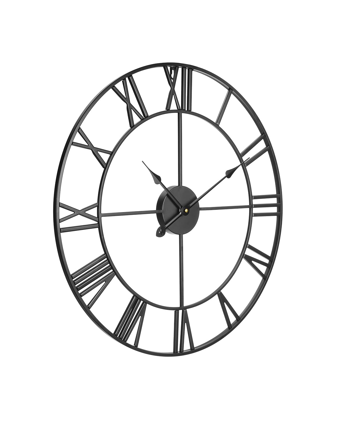 VEVOR Reloj de pared grande, reloj de pared de 24 pulgadas, números romanos, funciona con pilas, silencioso, clásico, decorativo, redondo, para sala de estar, dormitorio, oficina, cocina, comedor,