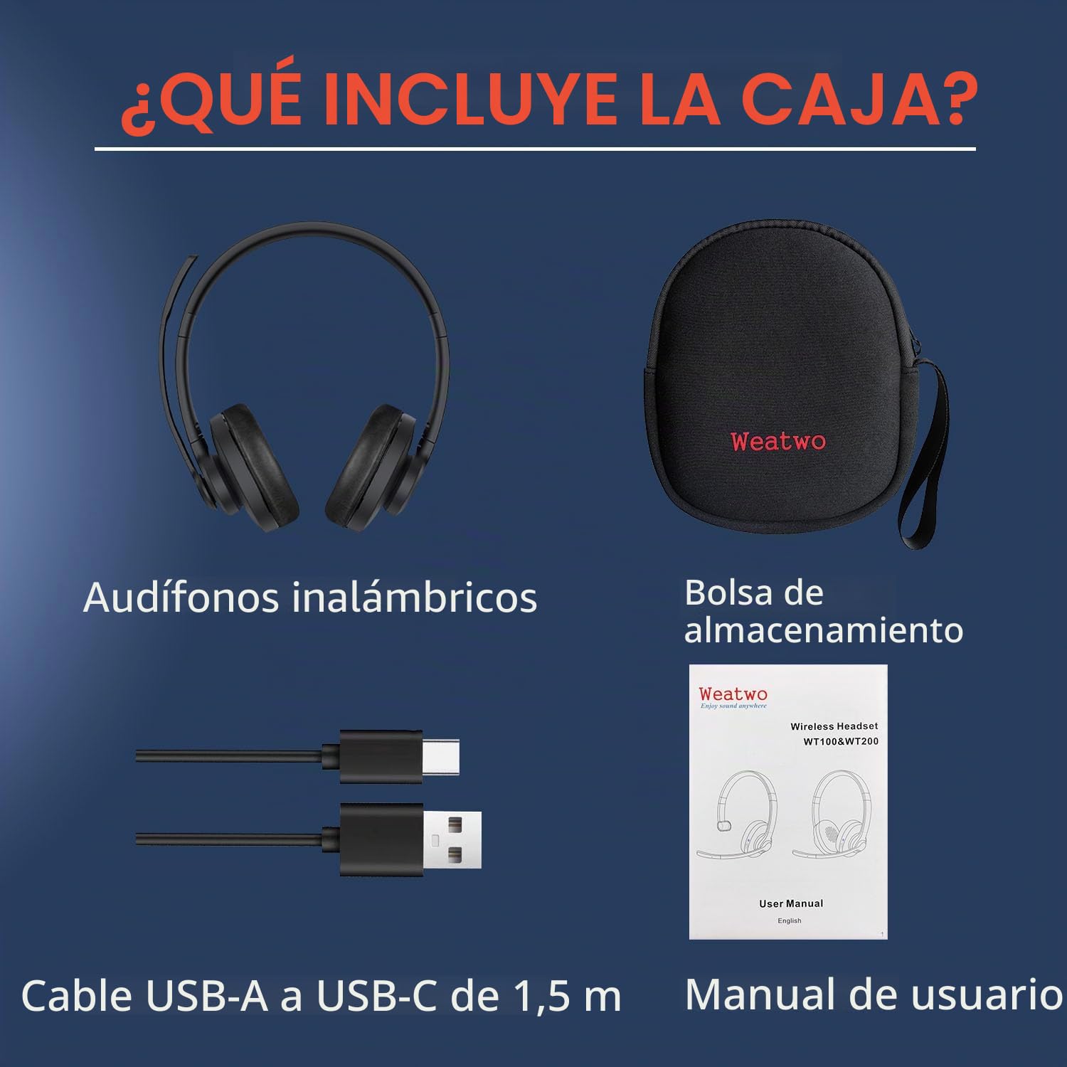 Auriculares Inalámbricos V5.1, Auriculares Bluetooth con Micrófono | Dual CVC8.0, Cascos Inalambricos para Teléfono Móvil PC Teams Oficina Call Center, 30H+ Tiempo de Conversación