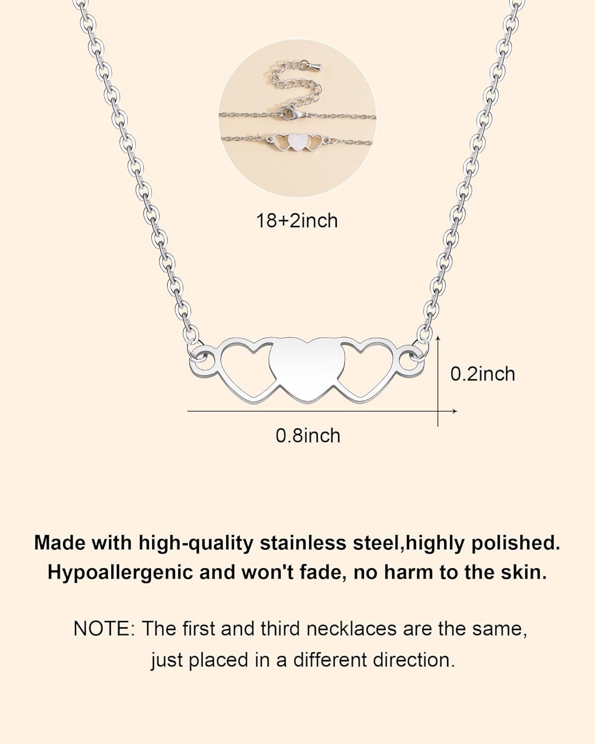 Mother Daughter Necklace/Grandma Granddaughter/Sister Necklaces Set for Mom Daughter Big Sis Little Sis Valentines Day Gifts Birthday Jewelry - Image 5