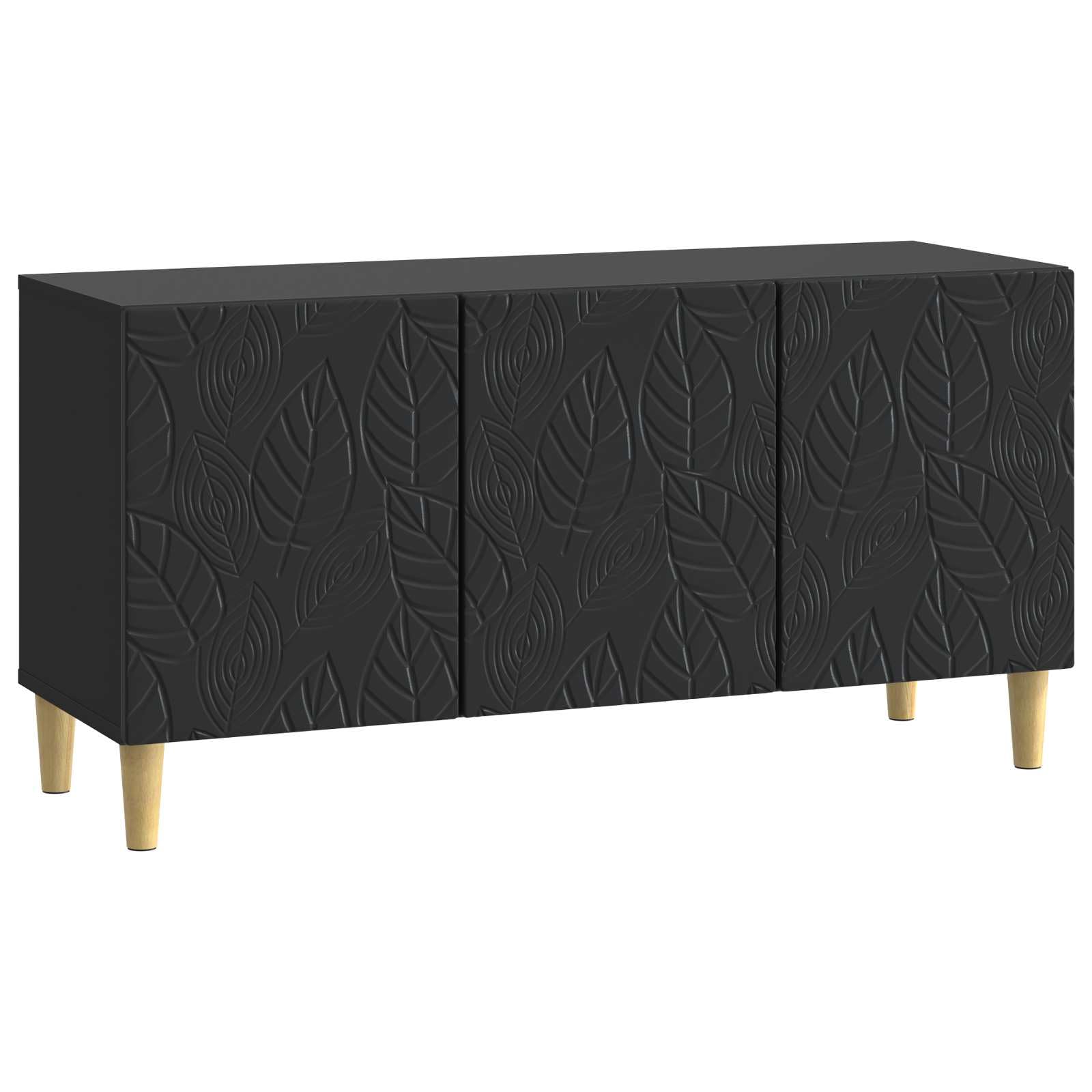 Hothingwell TV-Bank, 99 x 34,5 x 50 cm, Schwarz, Holz | Drehtür 90°, vielseitig einsetzbar, modernes Design, einfache Reinigung mit feuchtem Tuch